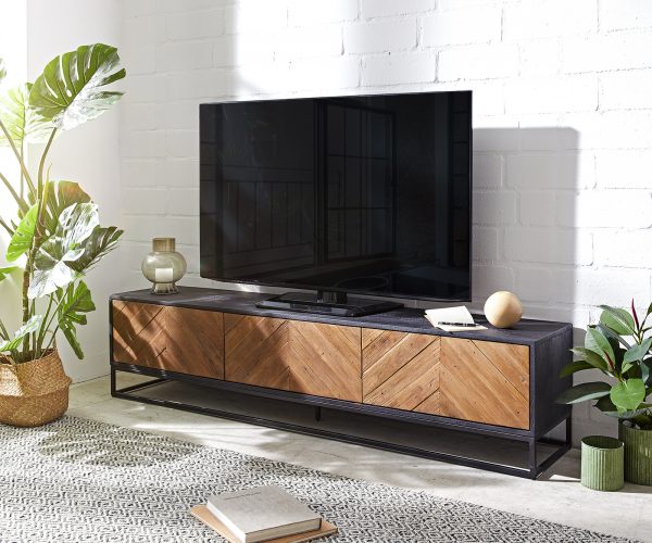 TV stolík Famke 175 cm mango teak 3 dvierka