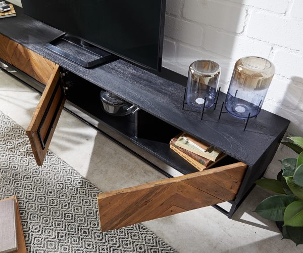 TV stolík Famke 240 cm mango teak 4 dvierka - Image 5