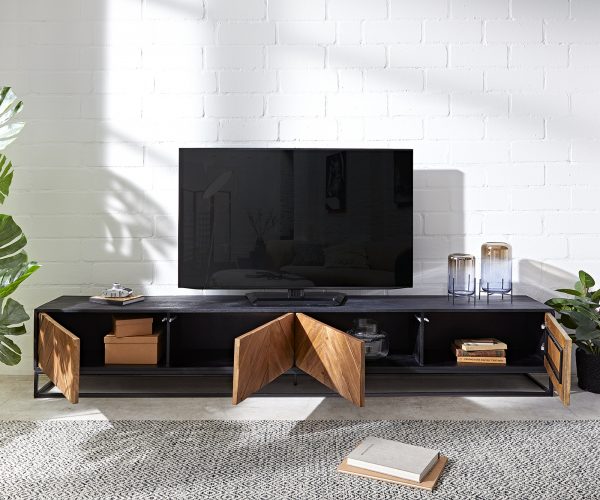 TV stolík Famke 240 cm mango teak 4 dvierka - Image 4