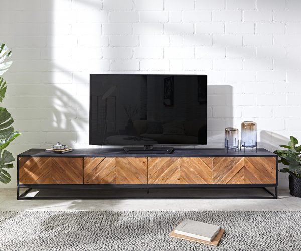 TV stolík Famke 240 cm mango teak 4 dvierka - Image 2