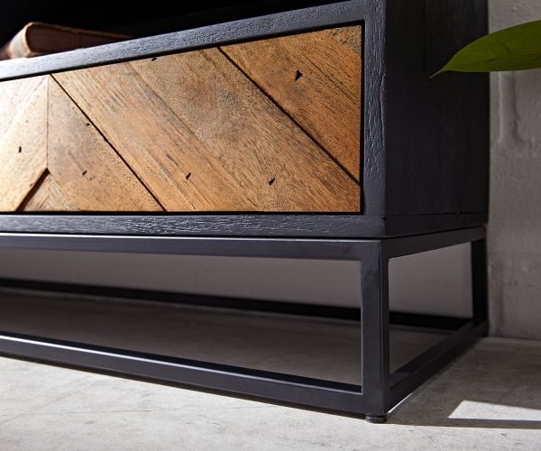 TV stolík Famke 200 cm mango teak 2 priehradky 3 zásuvky - Image 7