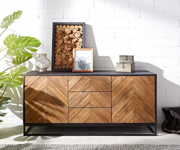 Komoda Famke 145 cm mango teak 2 dvierka 3 zásuvky - Image 2