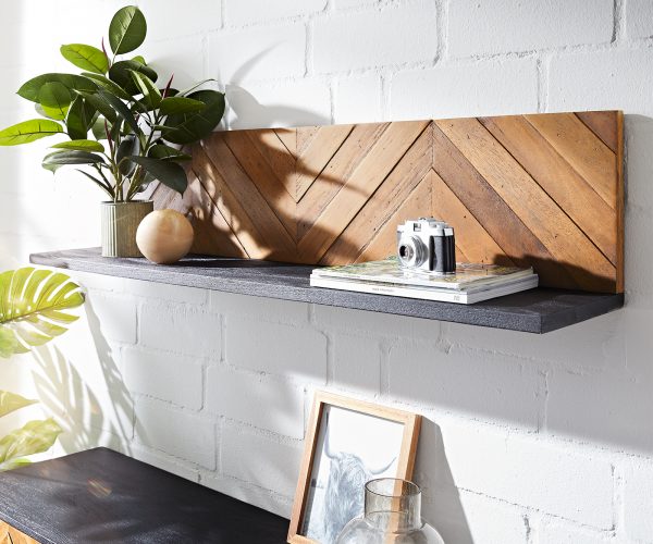 Nástenná polica Famke 130x25 cm mango teak