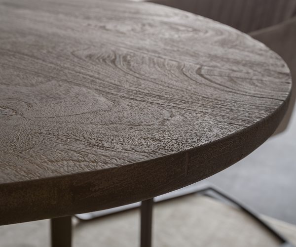 Jedálenský stôl Edge Oval 200x100cm mango hnedá úzka nerezová oceľ - Image 5