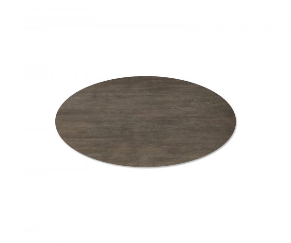 Jedálenský stôl Edge Oval 200x100cm mango hnedá úzka nerezová oceľ - Image 4