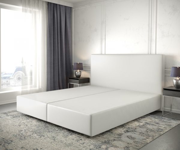 Boxspring posteľ Dream-Well 180x200 cm biela koženka