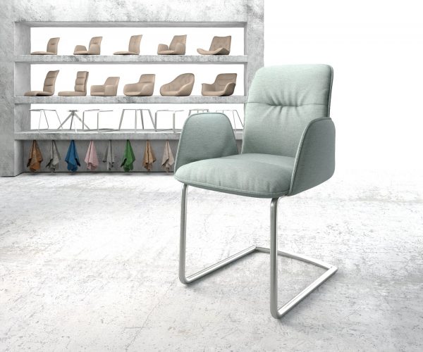 Otočná židle Vinja-Flex Stripes Mint Cantilever Chair Round Stainless Steel