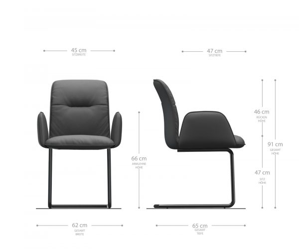 Otočná židle Vinja-Flex Stripes Mint Cantilever Round Black - Image 5