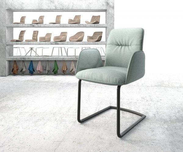 Otočná židle Vinja-Flex Stripes Mint Cantilever Round Black