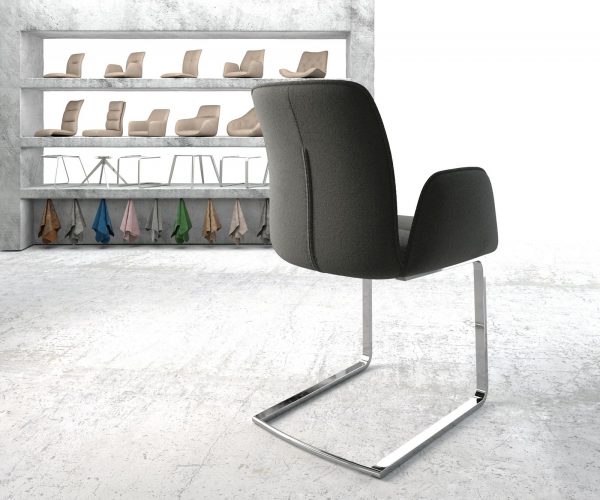 Otočná židle Vinja-Flex Textured Fabric Anthracite Cantilever Flat Chrome - Image 3