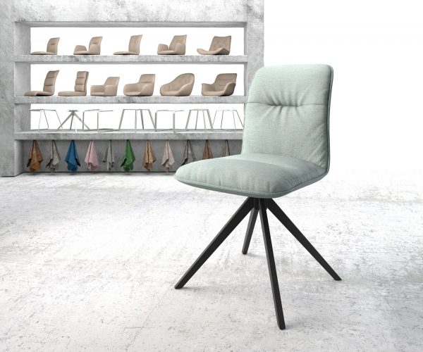 Otočná židle Vinjo-Flex Stripes Mint Cross Frame Edged Black 180° Swivel