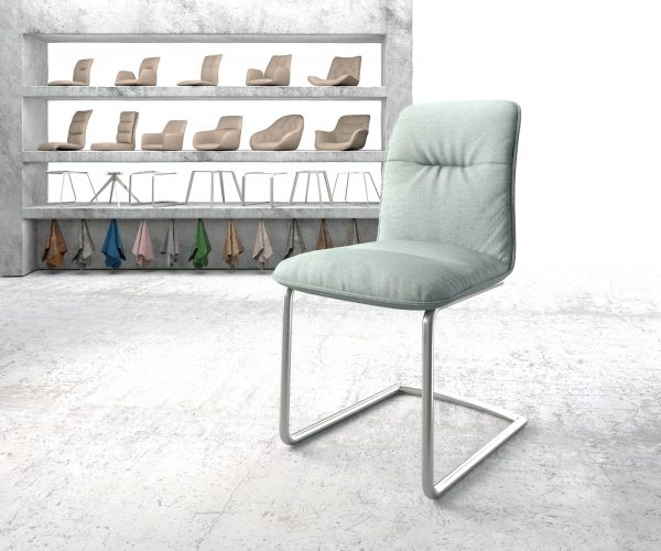 Houpací židle Vinjo-Flex Stripes Mint Cantilever Chair Round Stainless Steel