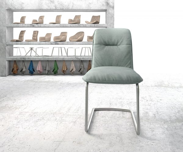 Houpací židle Vinjo-Flex Stripes Mint Cantilever Chair Round Stainless Steel - Image 2