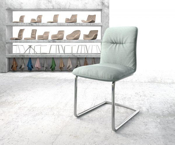 Otočná židle Vinjo-Flex Stripes Mint Cantilever Chair Round Chrome