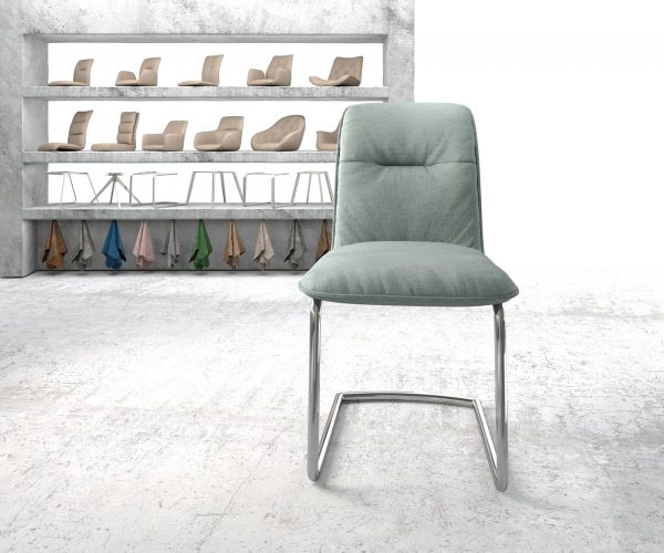 Otočná židle Vinjo-Flex Stripes Mint Cantilever Chair Round Chrome - Image 2