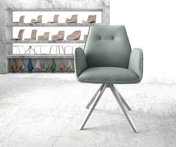Otočná židle Zoa-Flex s područkami Stripes Mint Křížová základna z nerezové oceli 180° otočná - Image 2