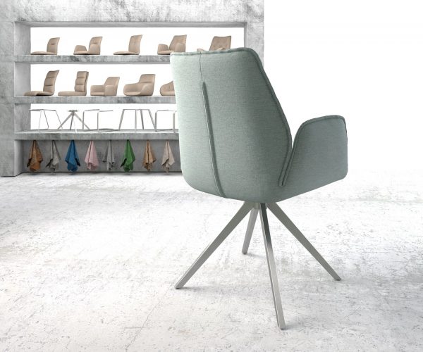Otočná židle Zoa-Flex s područkami Stripes Mint Křížová základna z nerezové oceli 180° otočná - Image 3
