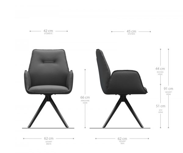 Otočná židle Zoa-Flex s područkami Pruhy Mint Křížový rám lemovaný černou barvou 180° otočná - Image 5