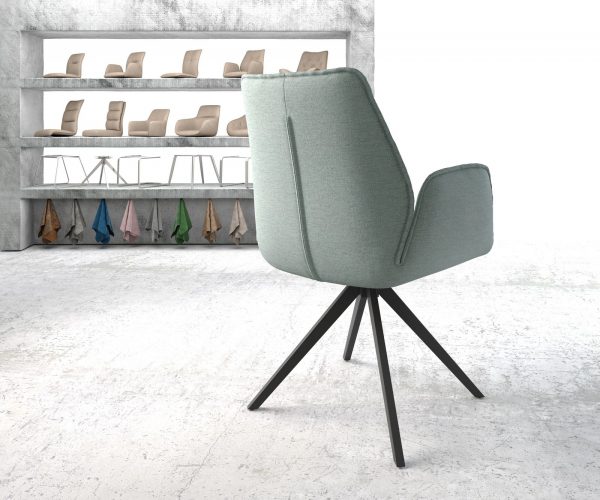 Otočná židle Zoa-Flex s područkami Pruhy Mint Křížový rám lemovaný černou barvou 180° otočná - Image 3
