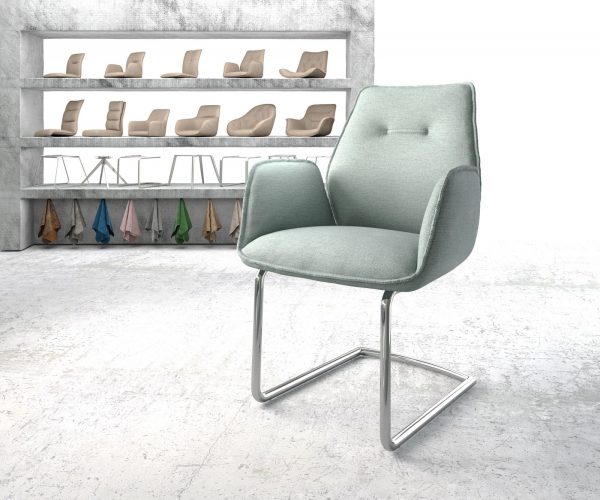 Otočná stolička Zoa-Flex Stripes Mint Cantilever Round Chrome