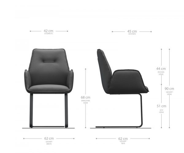 Otočná stolička Zoa-Flex Texturovaná látka Antracit Konzola Plochý chróm - Image 5