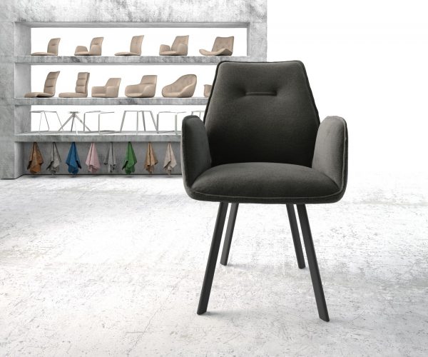 Křeslo Zoa-Flex Textured Fabric Anthracite 4-nohý ovál Black - Image 2