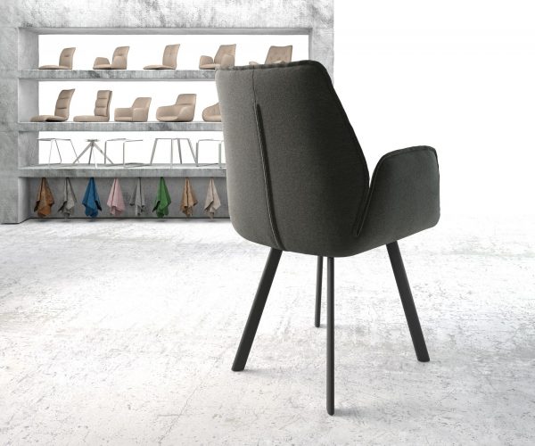 Křeslo Zoa-Flex Textured Fabric Anthracite 4-nohý ovál Black - Image 3