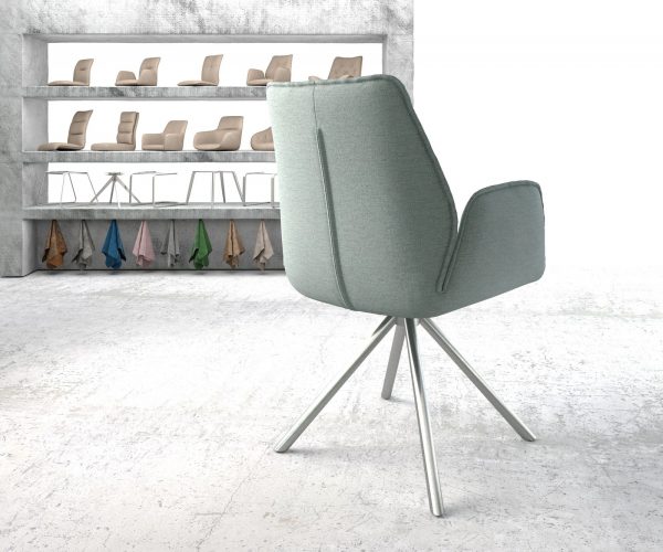 Otočná židle Zoa-Flex s područkami Stripes Mint Křížová základna kulatá nerezová ocel otočná o 180° - Image 3