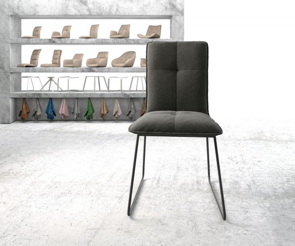 Jídelní židle Maddy-Flex Texturovaná tkanina Anthracite Skid Frame Black - Image 2