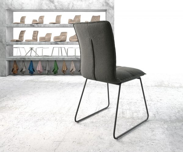 Jídelní židle Maddy-Flex Texturovaná tkanina Anthracite Skid Frame Black - Image 3