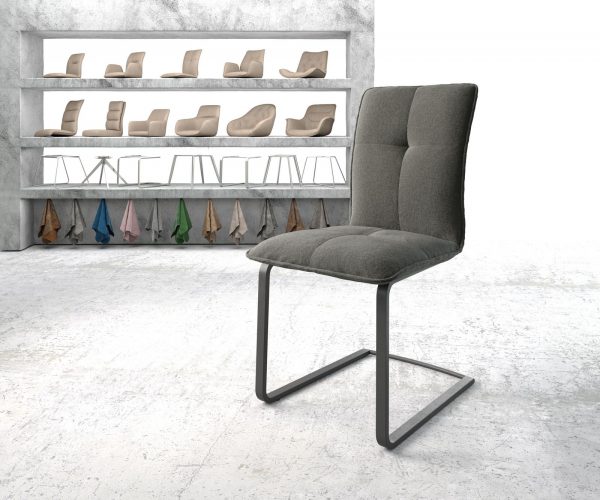 Houpací židle Maddy-Flex Textured Fabric Anthracite Cantilever Flat Black