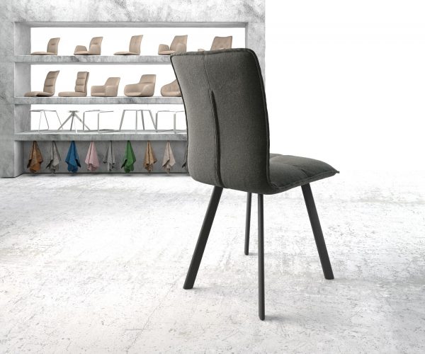 Jedálenská stolička Maddy-Flex Textured Fabric Anthracite 4-nohá oválna čierna - Image 3