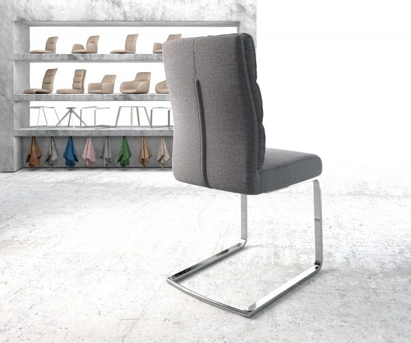Houpací židle Pela-Flex Light Grey Textured Fabric Cantilever Flat Chrome Pocket Springs - Image 3