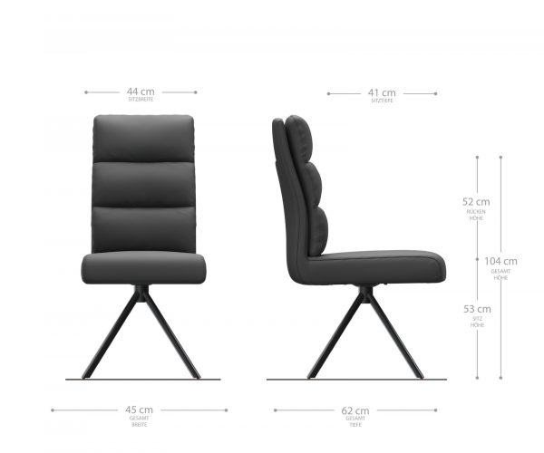 Otočná židle Pela-Flex černá pravá kůže křížová podnož kulatá otočná černá - Image 5