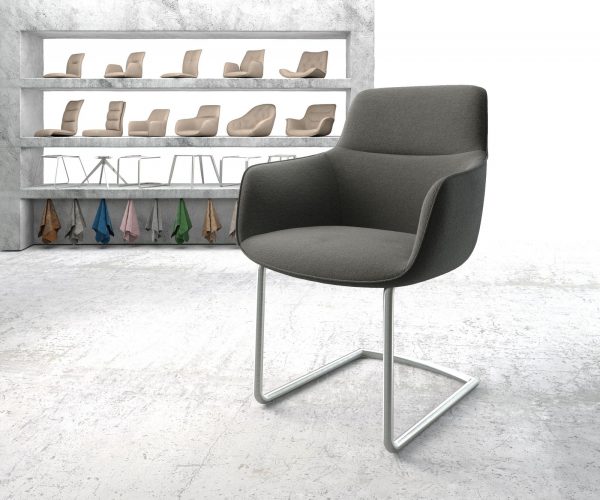 Jídelní židle Pejo-Flex Anthracite Structure Cantilever Round Nerezová Ocel