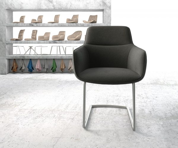 Jídelní židle Pejo-Flex Anthracite Structure Cantilever Round Nerezová Ocel - Image 2