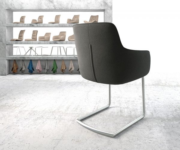 Jídelní židle Pejo-Flex Anthracite Structure Cantilever Round Nerezová Ocel - Image 3