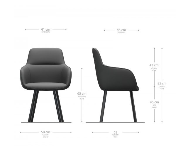 Jídelní židle Pejo-Flex Anthracite Structure 4-nohá oválná Černá - Image 5