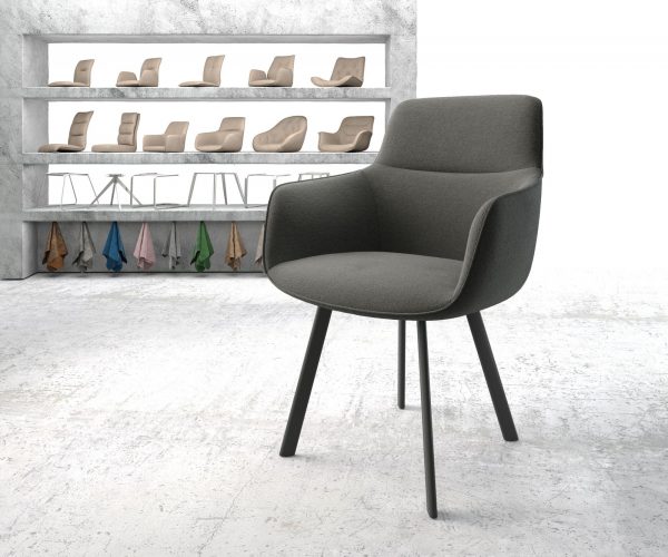 Jídelní židle Pejo-Flex Anthracite Structure 4-nohá oválná Černá