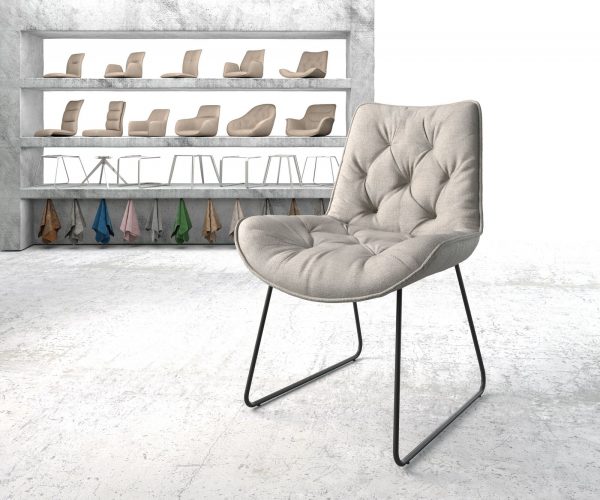 Jídelní židle Taimi-Flex Stripes Light Grey Skid Frame Black