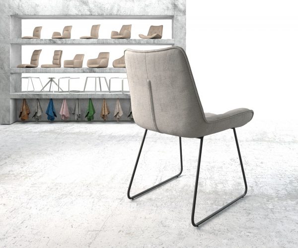 Jídelní židle Taimi-Flex Stripes Light Grey Skid Frame Black - Image 3