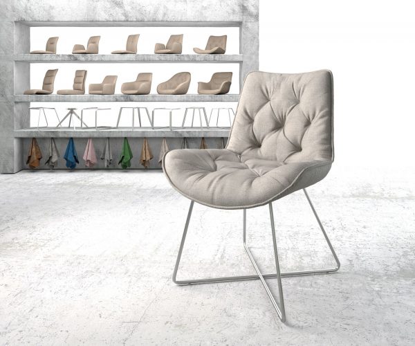 Jedálenská stolička Taimi-Flex Stripes Light Grey X-rám z nehrdzavejúcej ocele