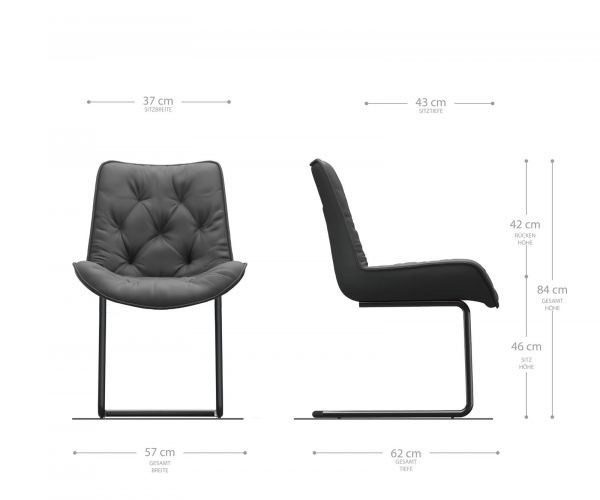 Houpací židle Taimi-Flex Stripes Light Grey Cantilever Chair Round Chrome - Image 5