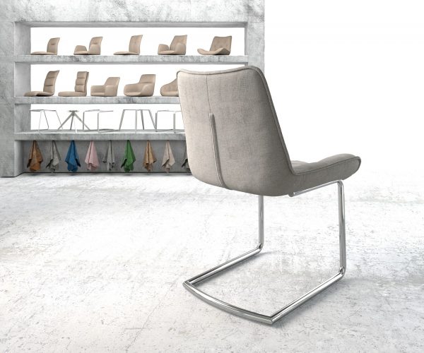 Houpací židle Taimi-Flex Stripes Light Grey Cantilever Chair Round Chrome - Image 3