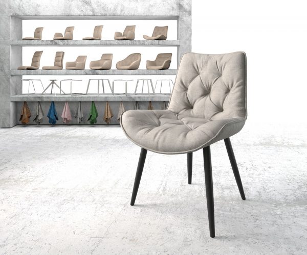 Jedálenská stolička Taimi-Flex Stripes Light Grey 4-nohá kónická čierna