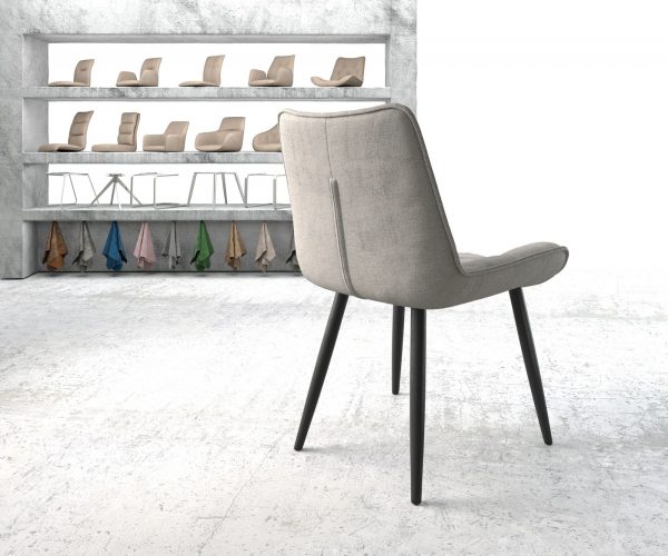 Jedálenská stolička Taimi-Flex Stripes Light Grey 4-nohá kónická čierna - Image 3
