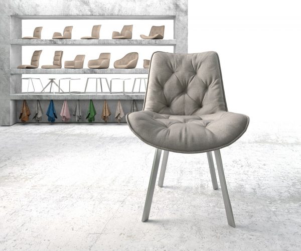 Jedálenská stolička Taimi-Flex Stripes Light Grey 4-nohá oválna nerezová - Image 2
