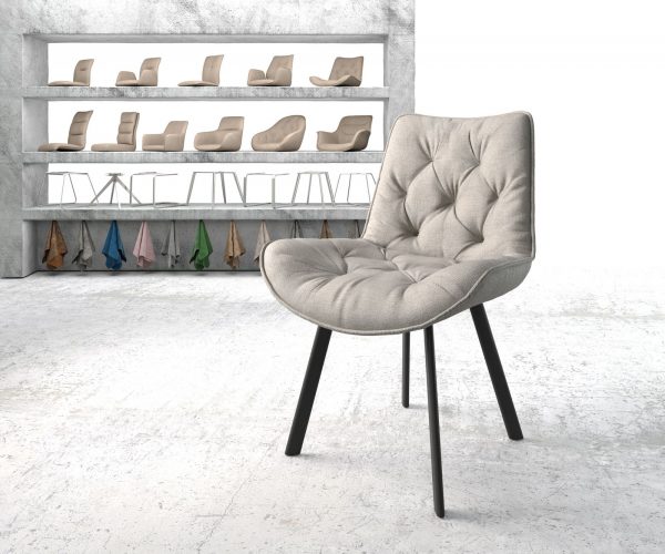 Jídelní židle Taimi-Flex Stripes Light Grey 4-nohý ovál Black