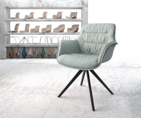 Kaira-Flex Stripes Mint Krížový rám lemovaný čiernym 180° otočným kreslom