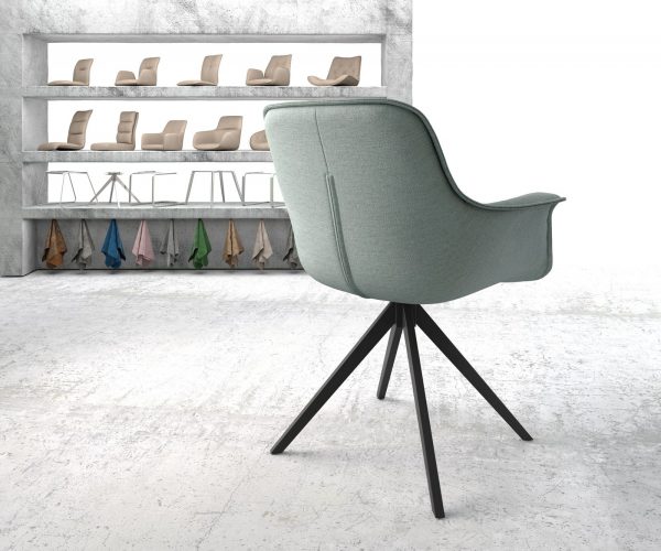 Kaira-Flex Stripes Mint Krížový rám lemovaný čiernym 180° otočným kreslom - Image 3